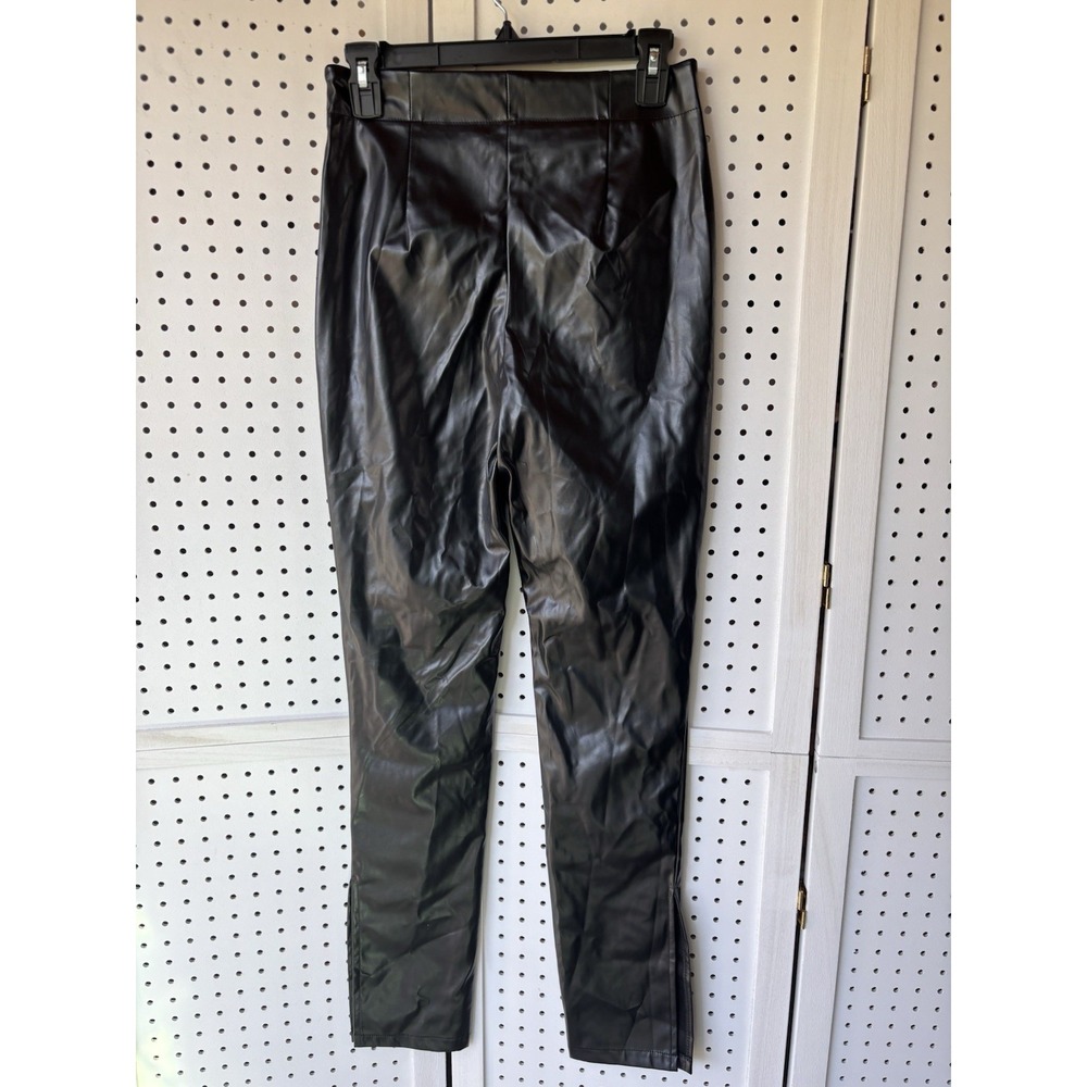 SBetro Suzanne Betro Faux Leather‎ Pants Women's Small NWT Pull On Black - Picture 4 of 7